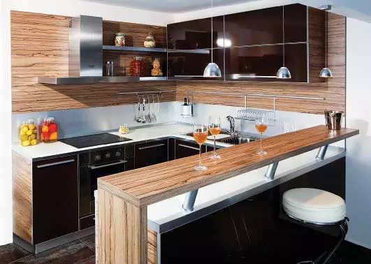 cocina con barra americana